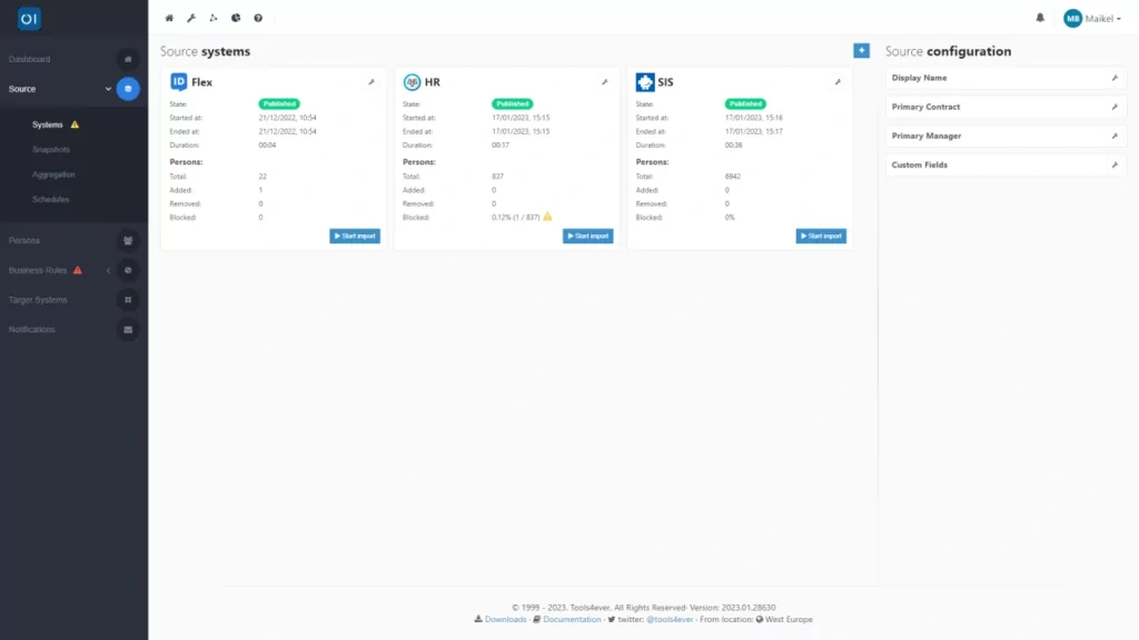 HelloID Screenshot - Meerdere bronsystemen configureren in HelloID