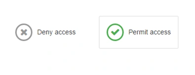 Deny or permit access actie uit een access policy